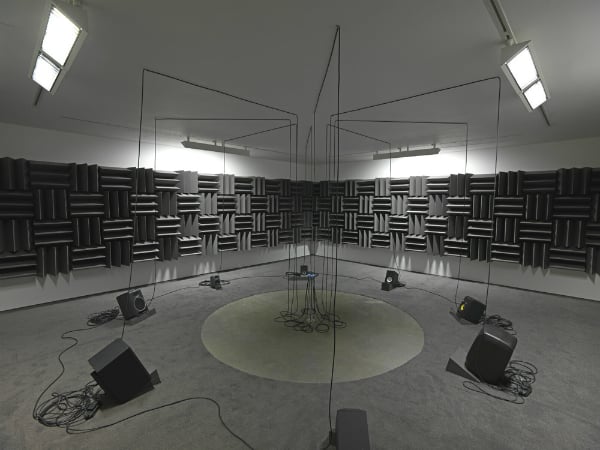 Haroon Mirza, 3Adam, Eve, others and a UFO (2013).<br>Photo: via Lisson Gallery