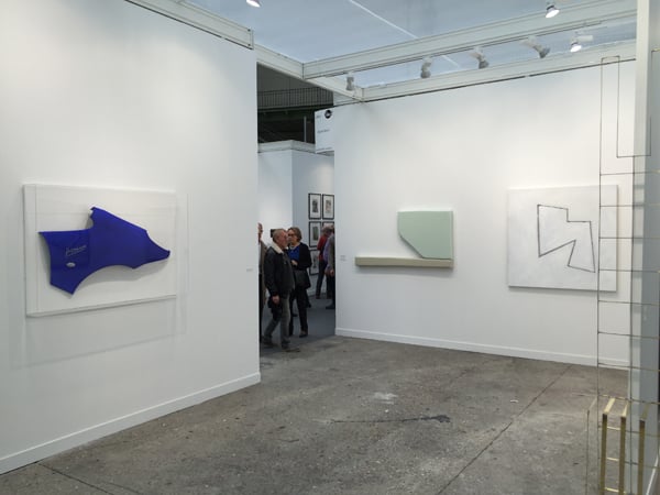 Works by Bertrand Lavier, Justin Aidan, and Richard Prince at the Almine Rech booth <br>Photo: Henri Neuendorf
