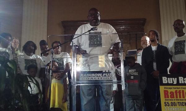 Jitu Brown announcing the end of the Dyett Hunger Strike