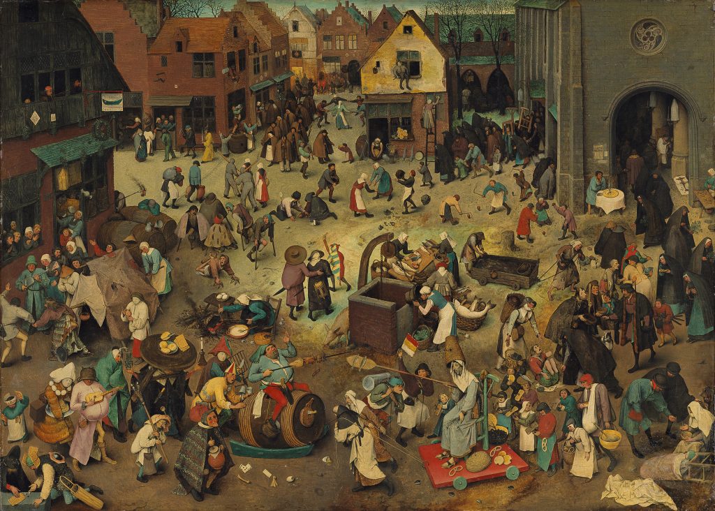 Pieter Brueghel the Elder, The Fight Between Carnival and Lent (1559). Collection of the Kunsthistorisches Museum in Vienna.