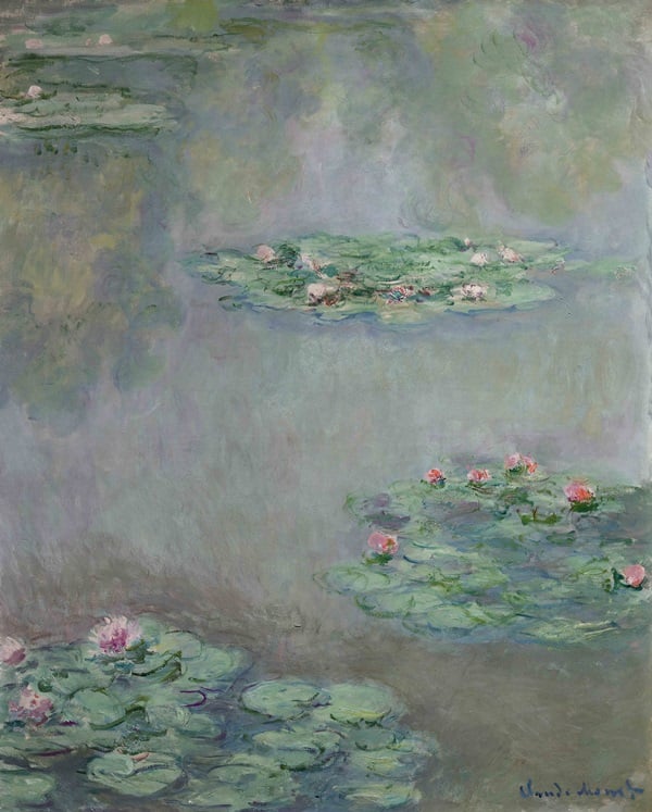 Claude MoneyNymphéas (circa 1908) is estimated at $30 million to $50 million.  Image :Courtesy of Sotheby's.
