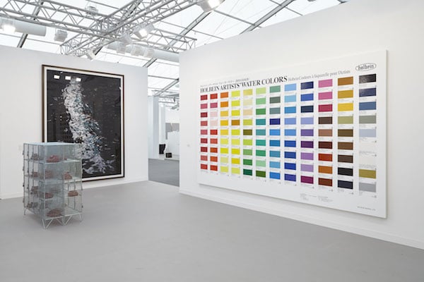 View of White Cube’s booth at Frieze London 2015, with Damien Hirst’s Holbein (Artist's Watercolours) to the right.<br>Photo: Courtesy White Cube
