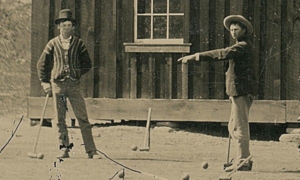 Billy the Kid plays croquet (detail), 1878. Photo: Kagin's.