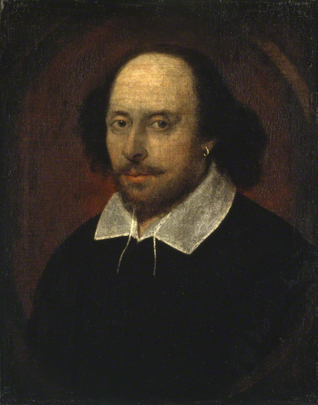 Attributed to John Taylor <i>William Shakespeare</i>(ca. 1610). Collection of the National Portrait Gallery, London. 