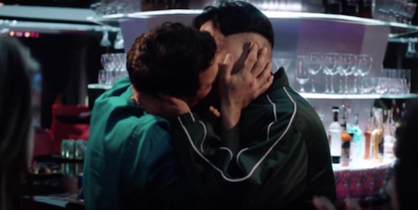 James Franco and Randall Park shared an intimate kiss in controversial movie The Interview Photo: film still via YouTube