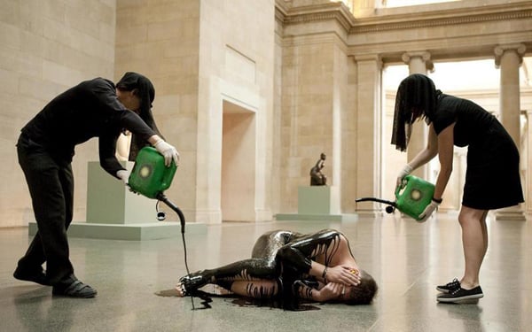 Liberate Tate stages a protest at Tate Britain (2011) Photo: Amy Scaife Courtesy Corbis