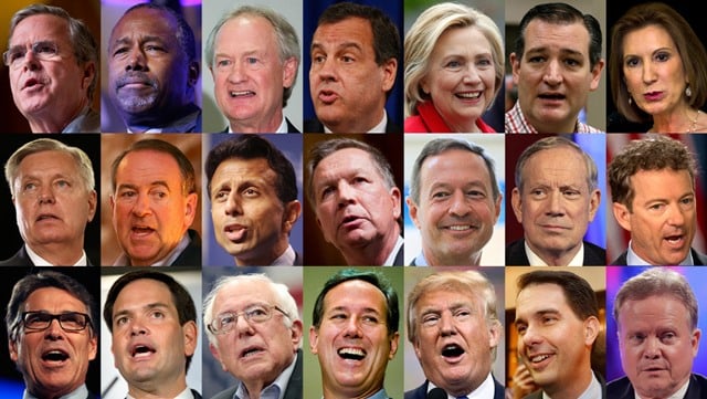 Current contenders for the Democratic and Republican presidential nominations (and a few recent drop outs).