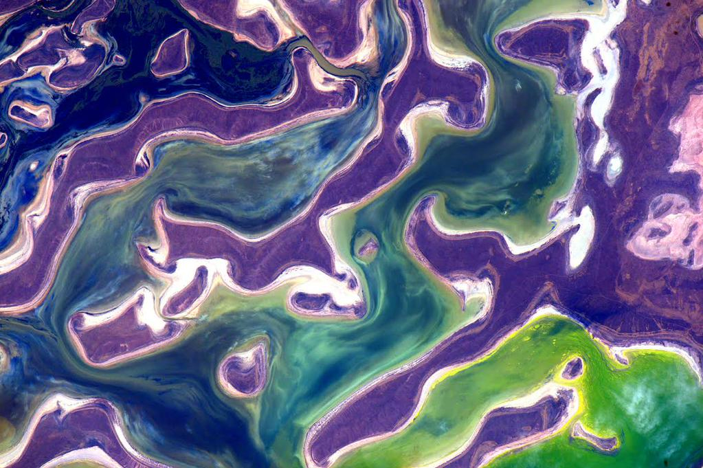 "#EarthArt Our planet seems to have a sense of humor at times. #YearInSpace." Photo: Scott Kelly, courtesy NASA. 