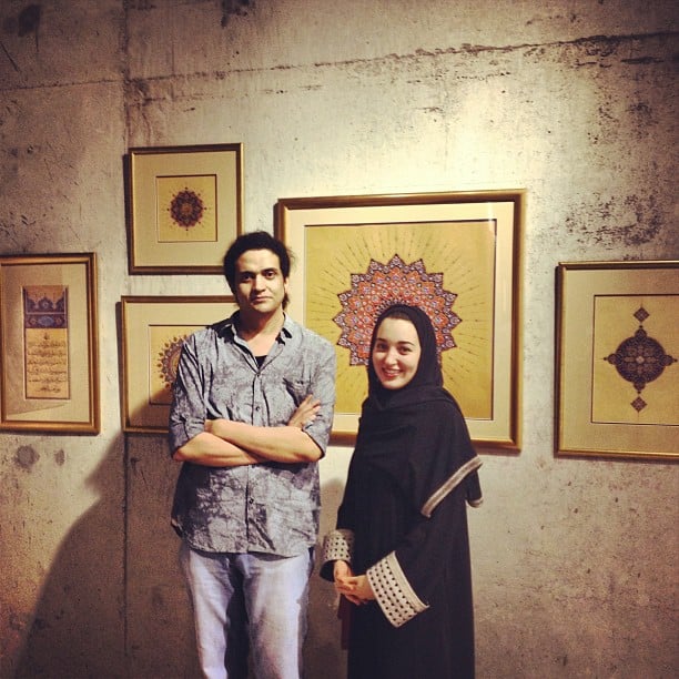 Ashraf Fayadh with a woman at an art opening during Jeddah art week, which may have been used as evidence against him at his trial. Photo: Ashraf Fayadh, via Instagram.