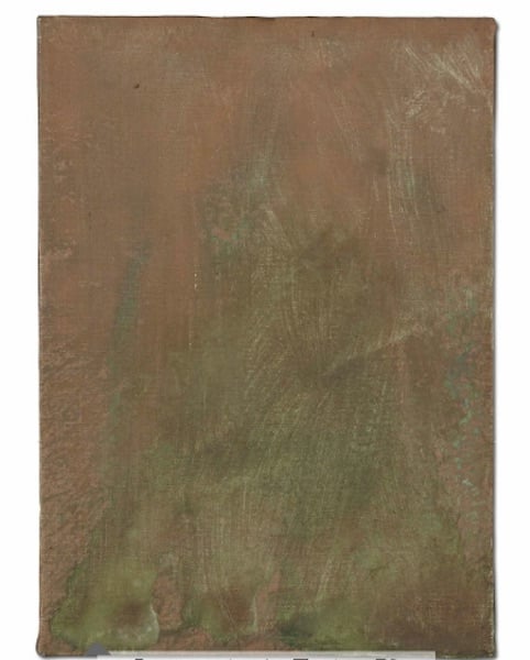 Andy Warhol, Oxidation Painting (1980), gifted and dedicated to Miguel Bosé.<br>Photo: via Christie’s. 