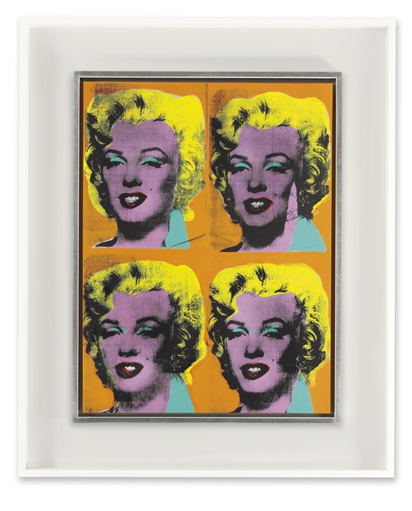 Andy Warhol Four Marilyns (1962) Estimate: $40–60 million. Image: Courtesy of Christie's.