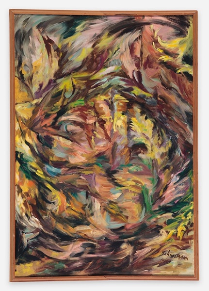 Carolee Schneemann Early Landscape(1959), Oil on canvas.Image: Courtesy of C. Schneemann and P.P.O.W Gallery, New York