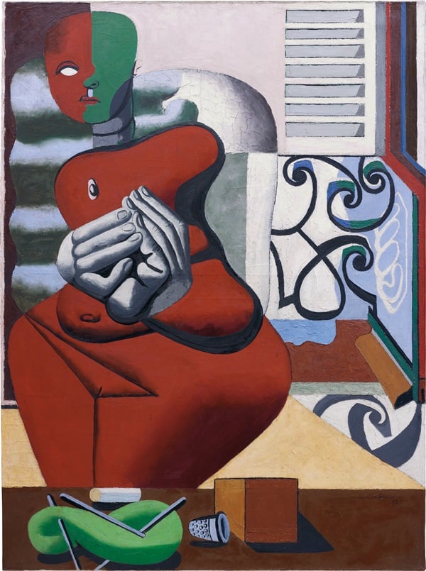 LE CORBUSIER Femme rouge et pelote verte , 1932 oil on canvas 51 1/8 x 38 1/4 in. (130 x 97 cm) Signed and dated "Le Corbusier 32" lower right. Estimate $4,000,000 - 6,000,000 