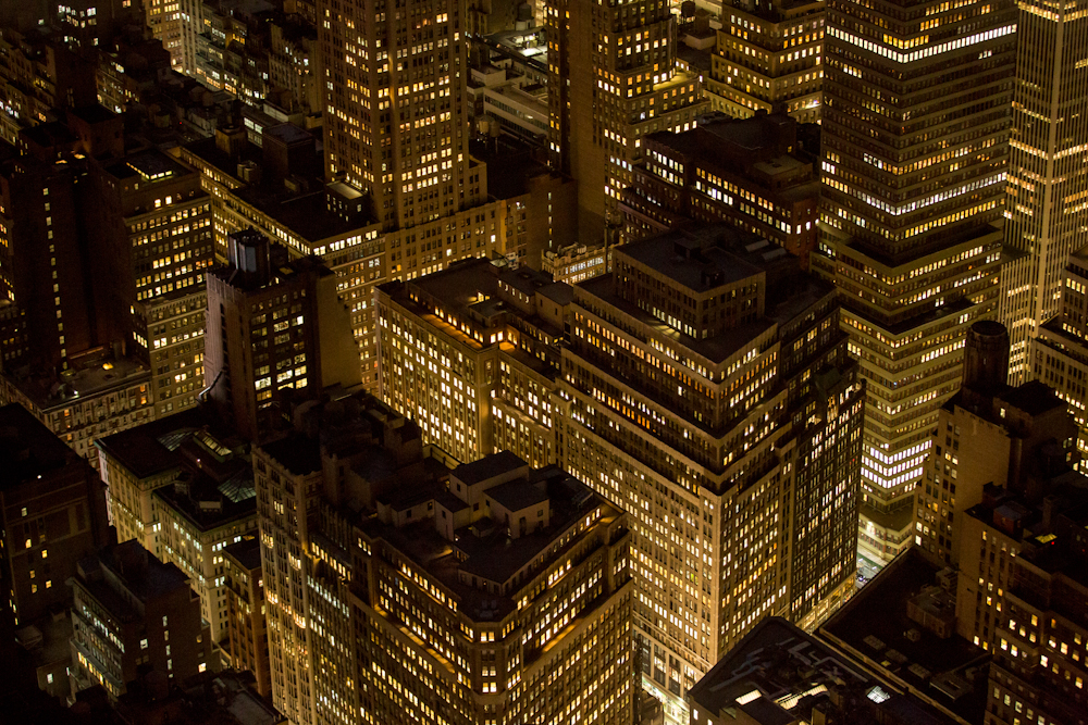 George Steinmetz, "New York Air." This photograph was taken from the 86th floor of the Empire State Building, looking uptown. It’s reminiscent of Berenice Abbott’s famous Night View, 1932, taken from the same vantage point but looking downtown. Photo: George Steinmetz, courtesy Anastasia Photo.