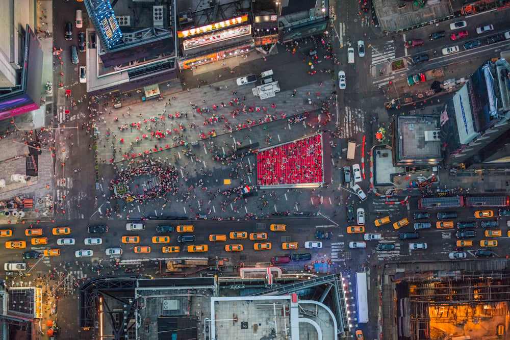 George Steinmetz, "New York Air." Looking down on Times Square in NYC on a summer evening. Photo: George Steinmetz, courtesy Anastasia Photo.