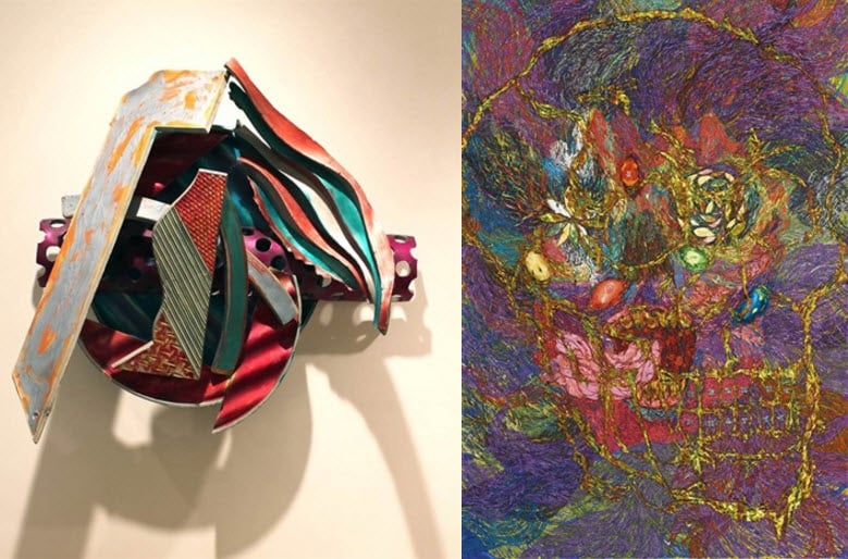 Left: Frank Stella, Treat My Daughter Kindly (1986). Courtesy of Dranoff Fine Art. Right: Hyon Gyon, Archbishop (2013). Courtesy of Sotheby's.