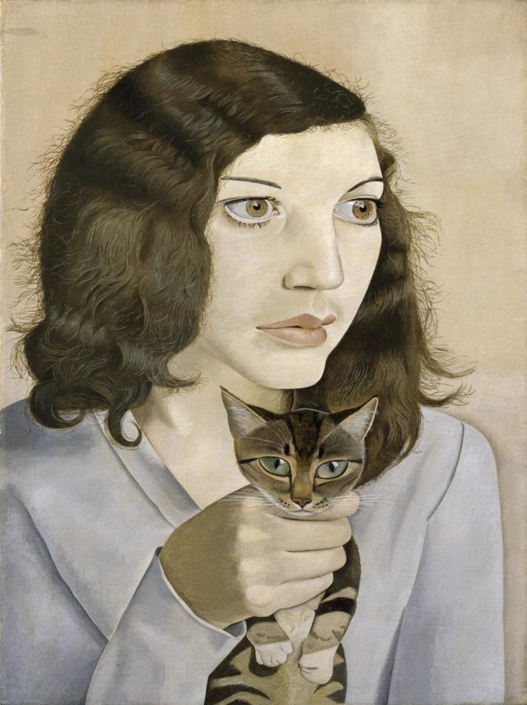 Lucian Freud, Girl with a Kitten (1947). Photo: Tate.