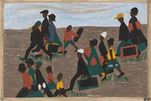 Jacob Lawrence, The Migration Series: Panel 40 “The migrants arrived in great numbers” (1940-41)Image: Museum of Modern Art © 2015 The Jacob and Gwendolyn Knight Lawrence Foundation / Artists Rights Society / Digital image © Museum of Modern Art/Licensed by SCALA / Art Resource