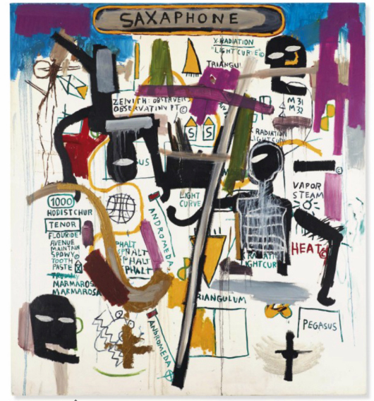 Jean-Michel Basquiat Saxophone (1986) Photo: Christie's.