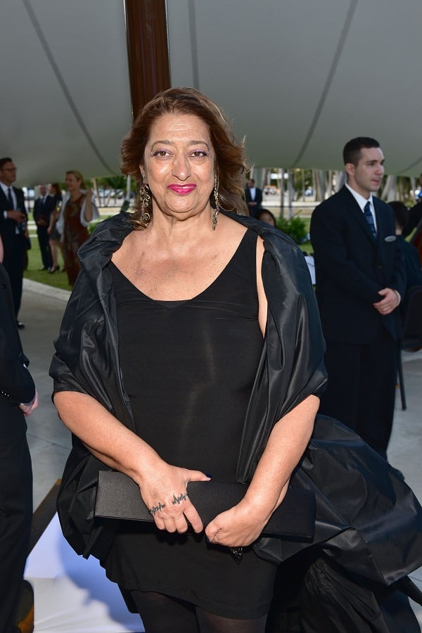 Zaha Hadid== Pritzker Architecture Prize Gala== New World Center, Miami, Florida== May 15, 2015== ©Patrick McMullan== Photo - Sean Zanni/PatrickMcMullan.com== ==