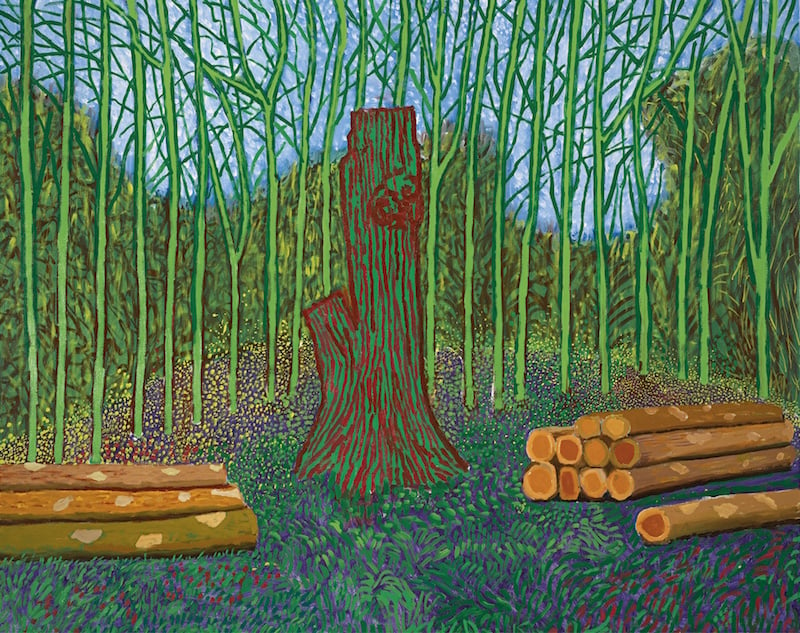 David Hockney, <em>Arranged Felled Trees</em> (2008). <br>Photo: courtesy of Sotheby's.