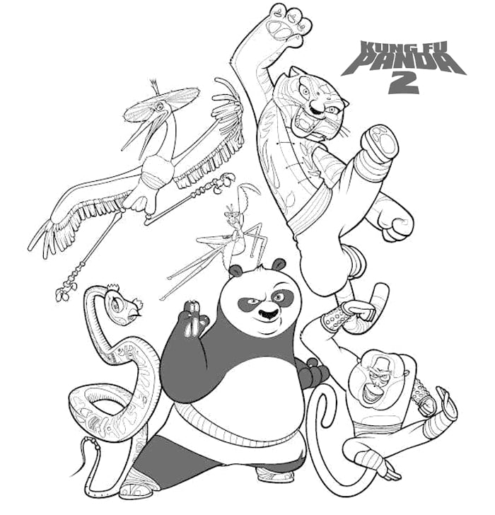 A coloring book image for <em>Kung Fu Panda</em>. Photo: Dreamworks.