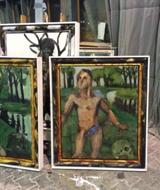 The painting on the right was amongst the stolen canvasses. Photo: Markus Lüpertz/VG Bildkunst Bonn via Bild