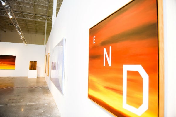 Installation view of work by Ed Ruscha in "Made in California" at Mana Contemporary.<br /> Photo: courtesy BFA.