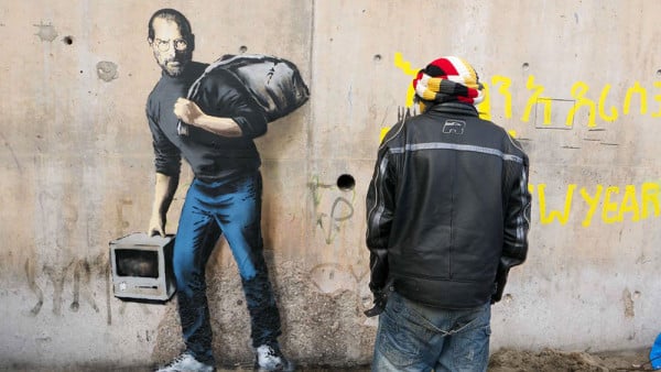 The exhibition explores Banksy's political commentary. Photo: Banksy