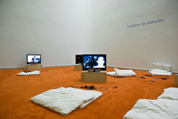 Installation view of the exhibition “theanyspacewhatever” (2008) at the Guggenheim Museum in New York.<br>Photo: via Guggenheim Museum.