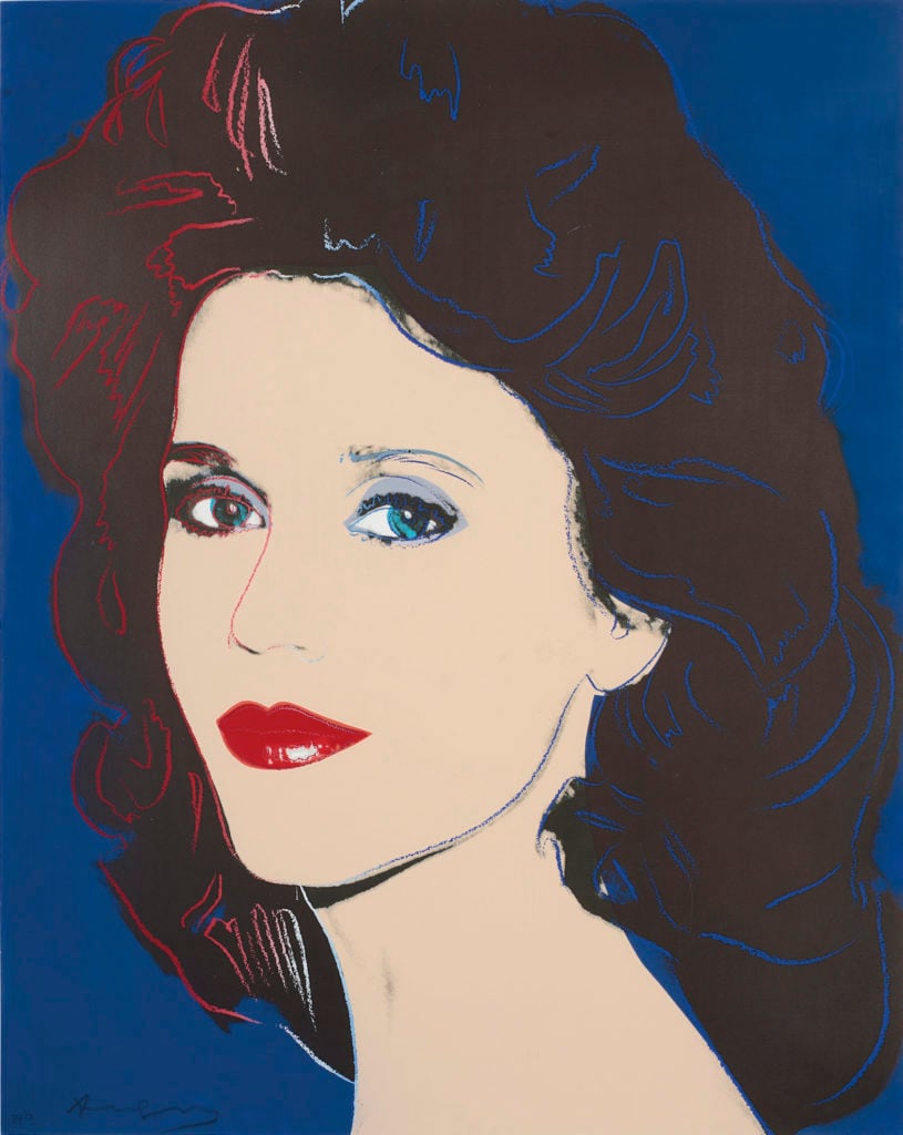 Andy Warhol, Jane Fonda (1982). Courtesy Julien's Auctions.