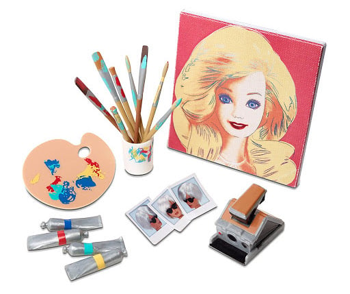 The Barbie doll comes with "artistic" accessories. 