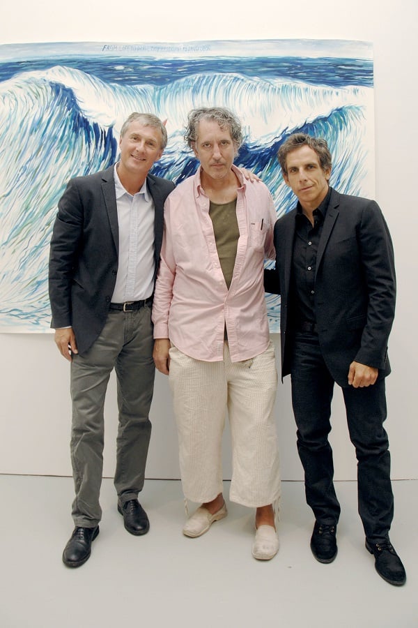 David Zwirner with Raymond Pettibon and Ben Stiller Photo: Michael Plunkett/Patrick McMullan.