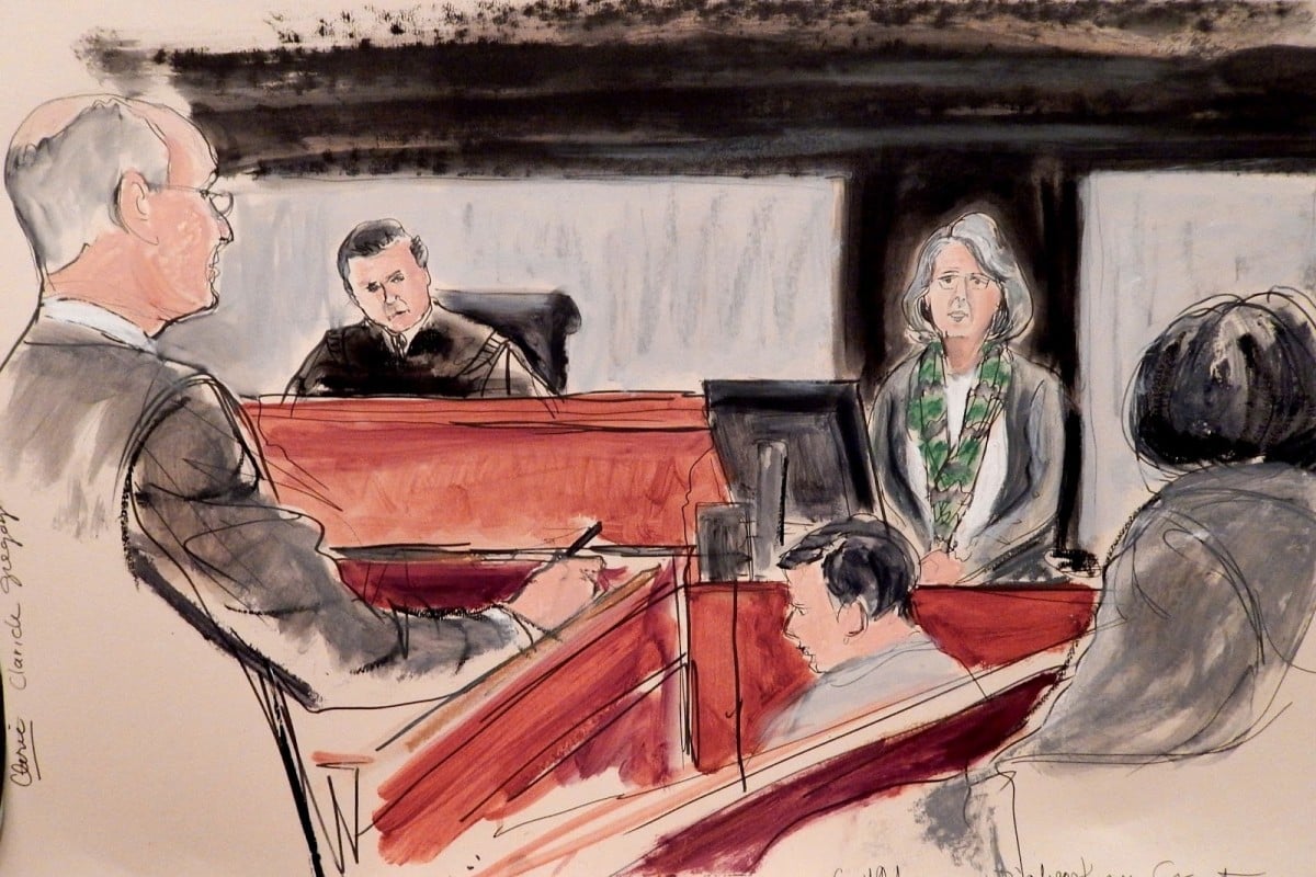 A courtroom sketch of Gretchen Diebenkorn Grant on the witness stand at the Knoedler gallery trial.<br /> Photo: Elizabeth Williams, courtesy <a href="http://illustratedcourtroom.blogspot.com/" target="_blank">ILLUSTRATED COURTROOM</a>.