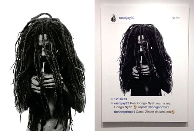 Donald Graham's photograph, left, and Richard Prince's appropriation of it.