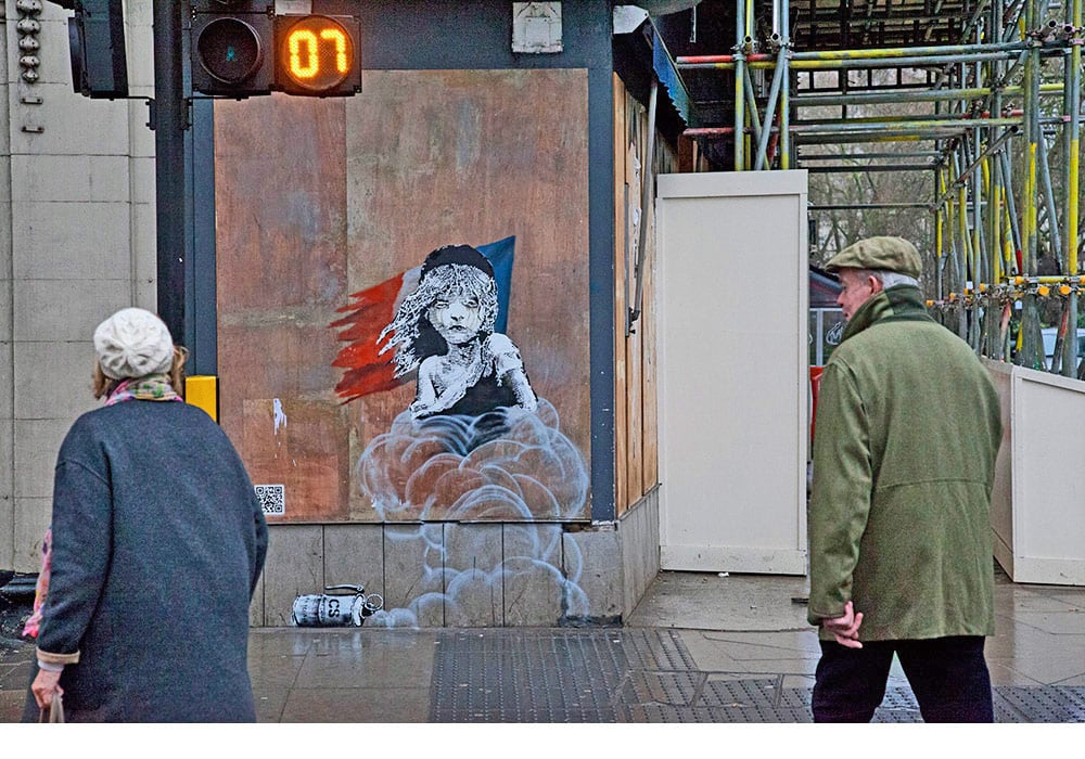 Banksy's latest work appeared opposite the French embassy in Knightsbridge, London. Photo: banksy.co.uk