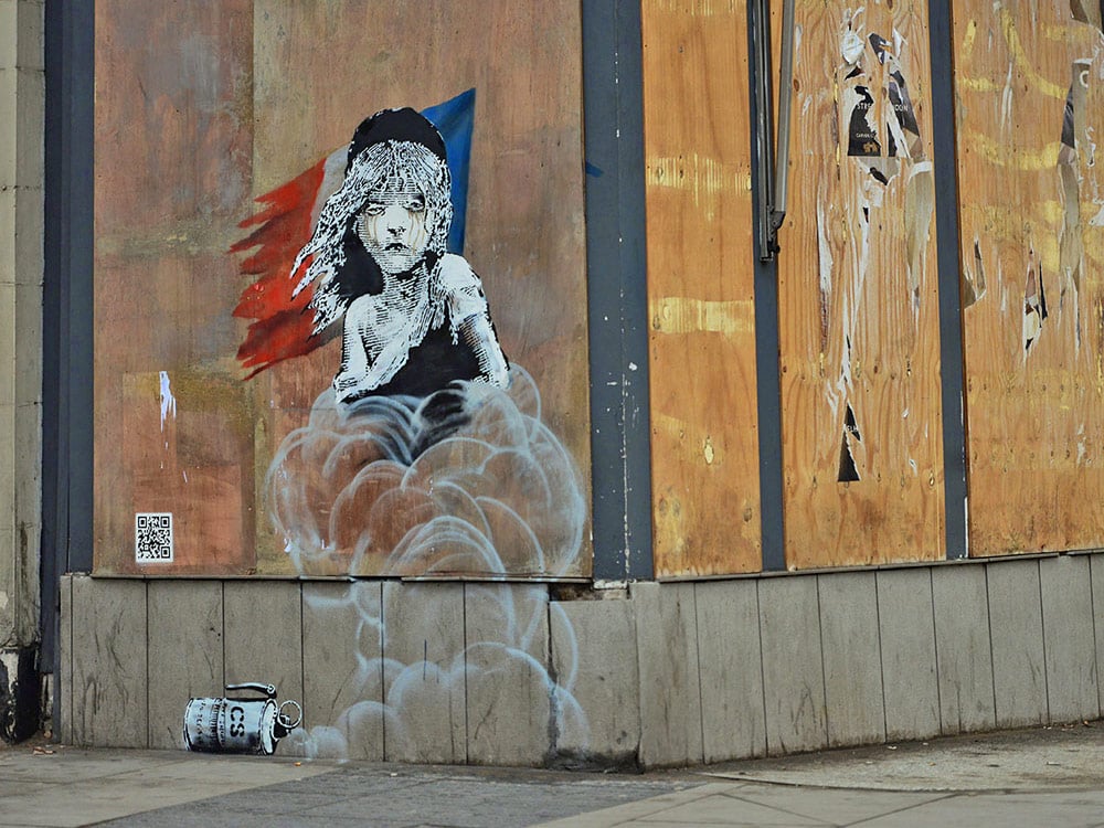 The artwork is inspired by the musical Les Misérables. Photo: banksy.co.uk