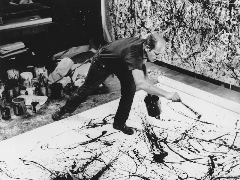 Restorers found boot prints and coffee stains on Pollock's canvas. Photo: theuntappedsource.com