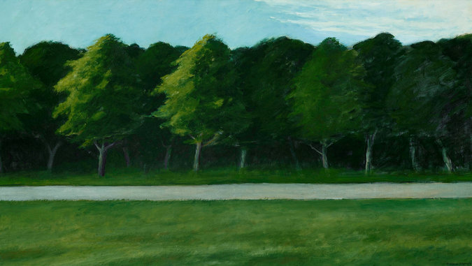 Edward Hopper, Road and Trees (1962). The painting has been donated to the Philadelphia Museum of Art from the collection of Daniel W. Dietrich II. Photo: Edward Hopper/Whitney Museum of American Art, collection of Daniel W. Dietrich II.