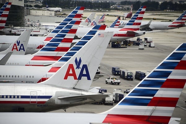 American Airlines passenger planes are seen on the tarmac at Miami International Airport in Miami, Florida, June 8, 2015. (ROBYN BECK/AFP/Getty Images)