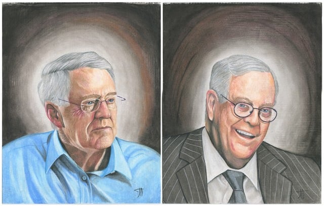 Joseph Acker, The Koch Brothers (Charles and David). Photo: courtesy Jeff Greenspan and Andrew Tider.