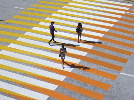 Carlos Cruz-Diez, Crosswalks of Additive Color, Miami Beach. Photo: © Atelier Cruz-Diez Paris.