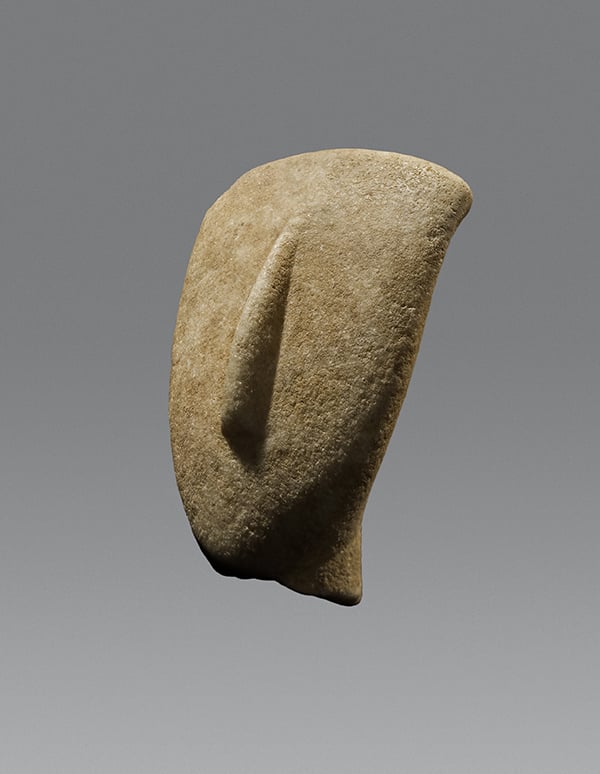 Cycladic head "Lyre Shaped" (circa 2600 BC–2500 BC). Photo: courtesy Benjamin Proust Fine Art Limited.
