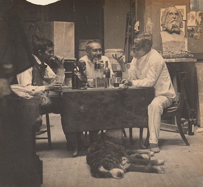 Circle of Thomas Eakins, <em>Untitled (Samuel Murray, Thomas Eakins, and William R. O’Donovan in Eakins’s Chestnut Street Studio)</em> (1891–92). Photo: courtesy the Philadelphia Museum of Art. 