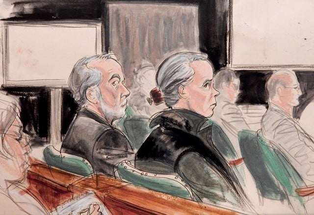 Domenico and Eleanore de Sole. Image: Elizabeth Williams, courtesy Illustrated Courtroom.