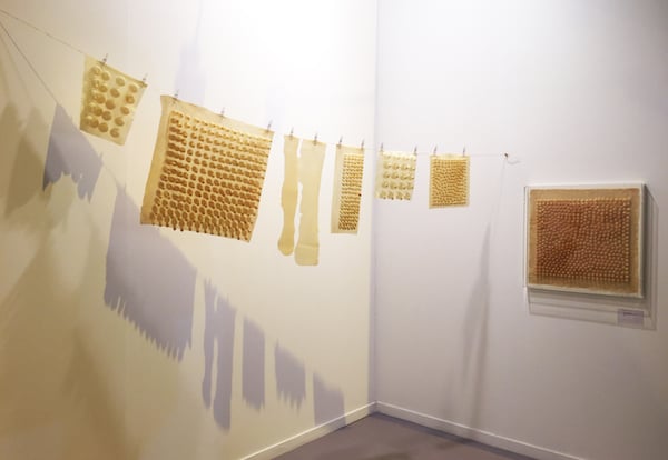 Installation view of Renate Bertlmann’s Washing Day (1976-2014) at the booth of Richard Saltoun at ARCO Madrid 2016.<br>Photo: Copyright the Artist. Courtesy Richard Saltoun Gallery.