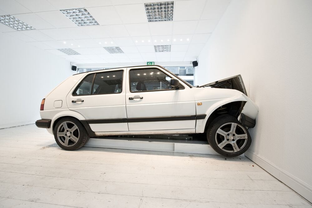 Jonathan Schnipper, Slow Motion Car Crash. Image: Courtesy the Armory.