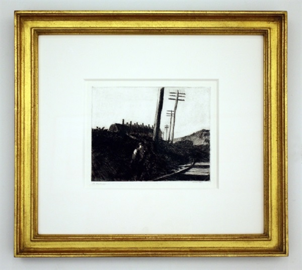 <i>The Railroad</i> in a gold frame.<br>Image: artnet Auctions</br>