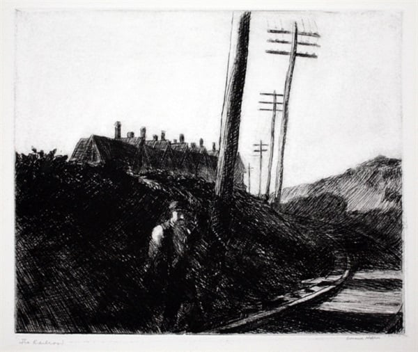 Edward Hopper, The Railroad, (1922) Image: artnet Auctions