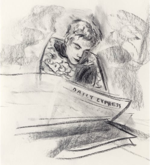 Elizabeth Peyton, <em>John Lydon Reading the Daily Express</em> (1994).  Photo: courtesy Sotheby's London. 